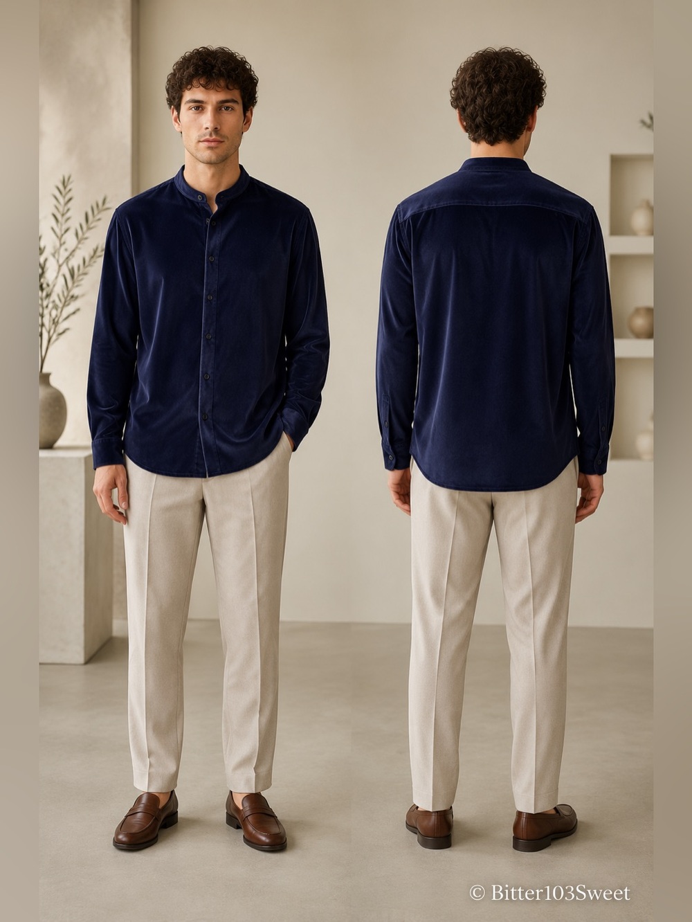 ASOS Men's Velvet Button Down Shirt